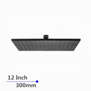 Aqua Matte Black Square Solid Brass Shower Head 300